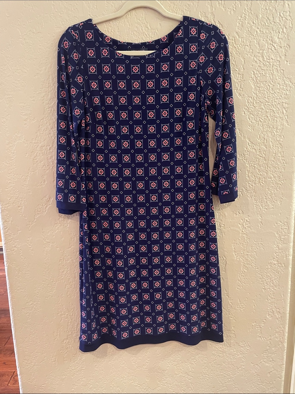 Tommy Hilfiger Navy Blue Geometric Shift Dress